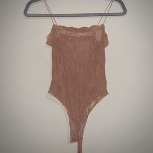 Mesh lace thong bodysuit